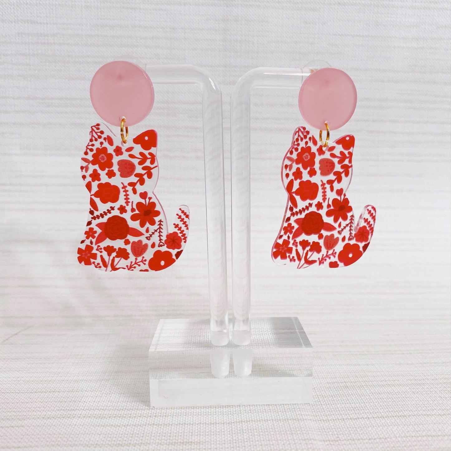 Garden Party Floral Cat Earrings