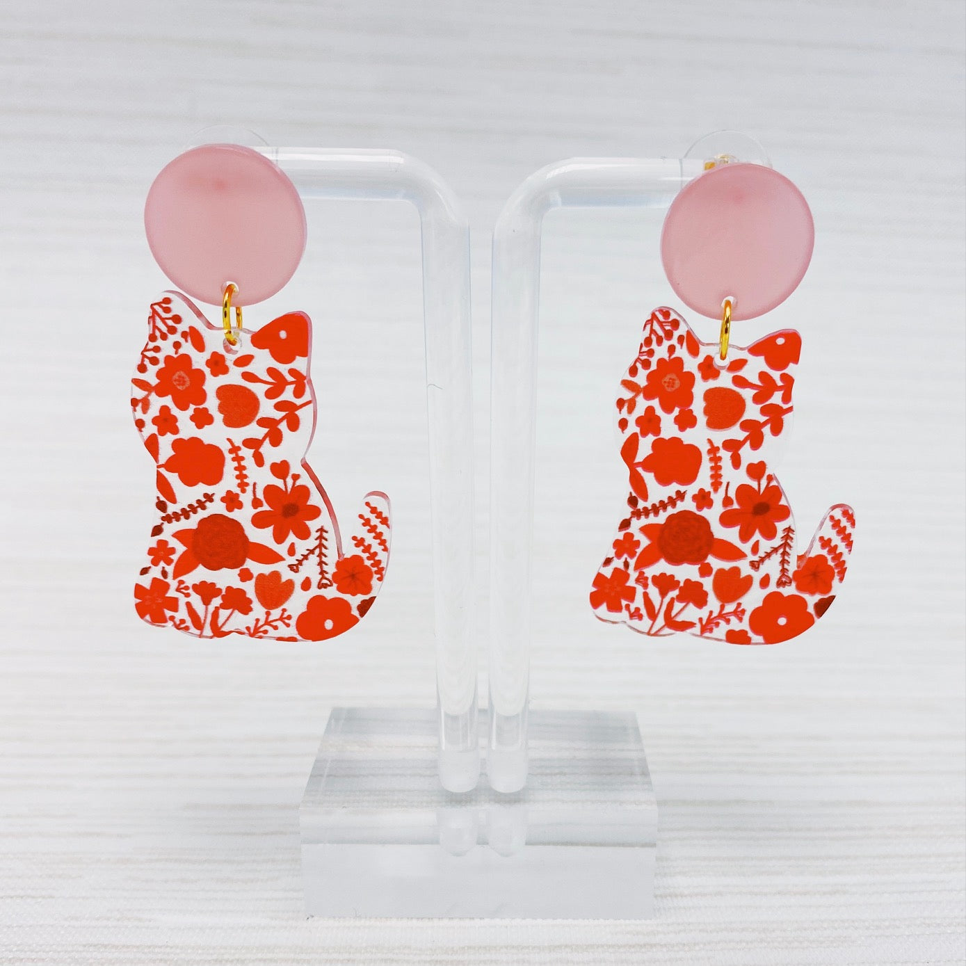Garden Party Floral Cat Earrings