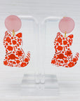 Garden Party Floral Cat Earrings