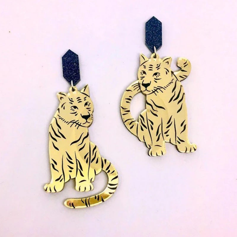 Born to Be Wild Tiger Earrings