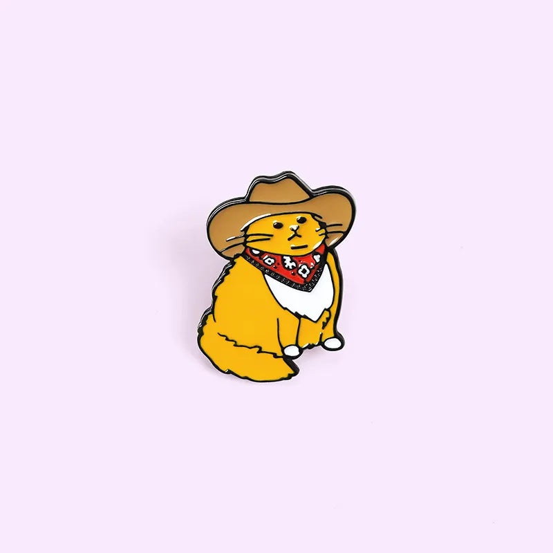 "Howdy Pawtner" Cowboy Cat Pin