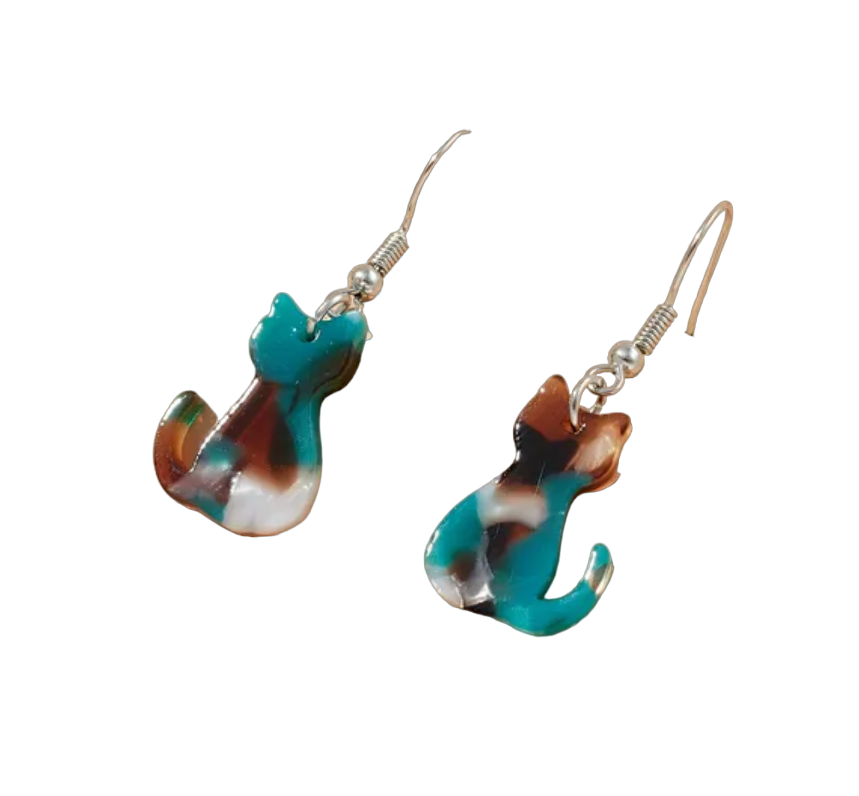 Marbled Cat Earrings