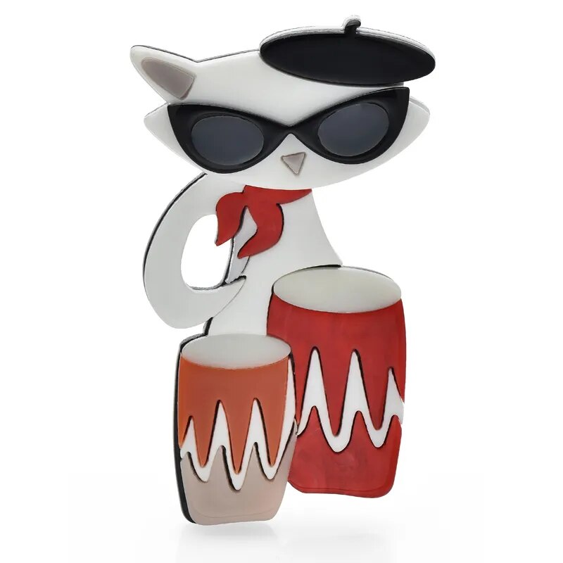 Beatnik Kitty Brooch
