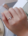Sterling silver cat ear and paw wrap around ring (worn by model).