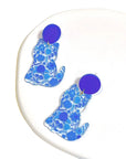 Garden Party Floral Cat Earrings