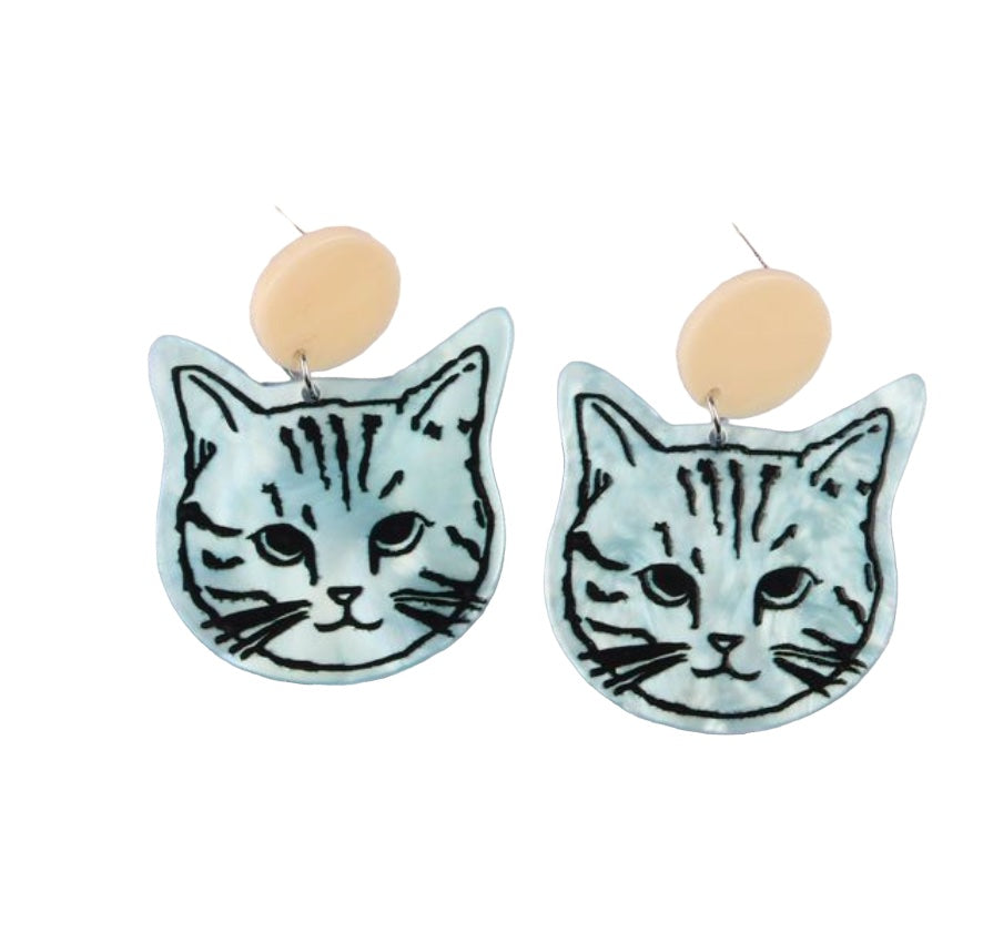 Ready For My Close Up Cat Face Earrings
