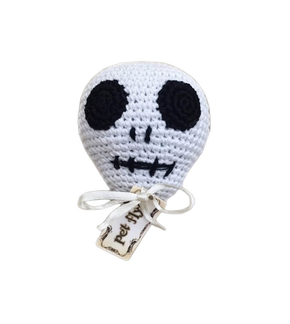 Knit Knacks "Skully the Skull" Organic Cotton Dog Toy