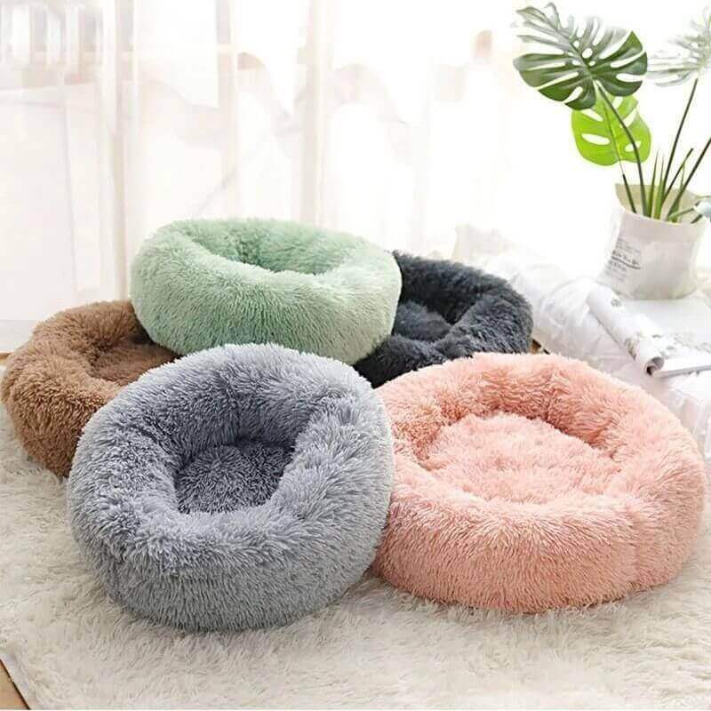 Plush Donut Shape Pet Bed for Dogs, Cats, and other Furry Family