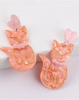 Cotton Candy Kitty Earrings
