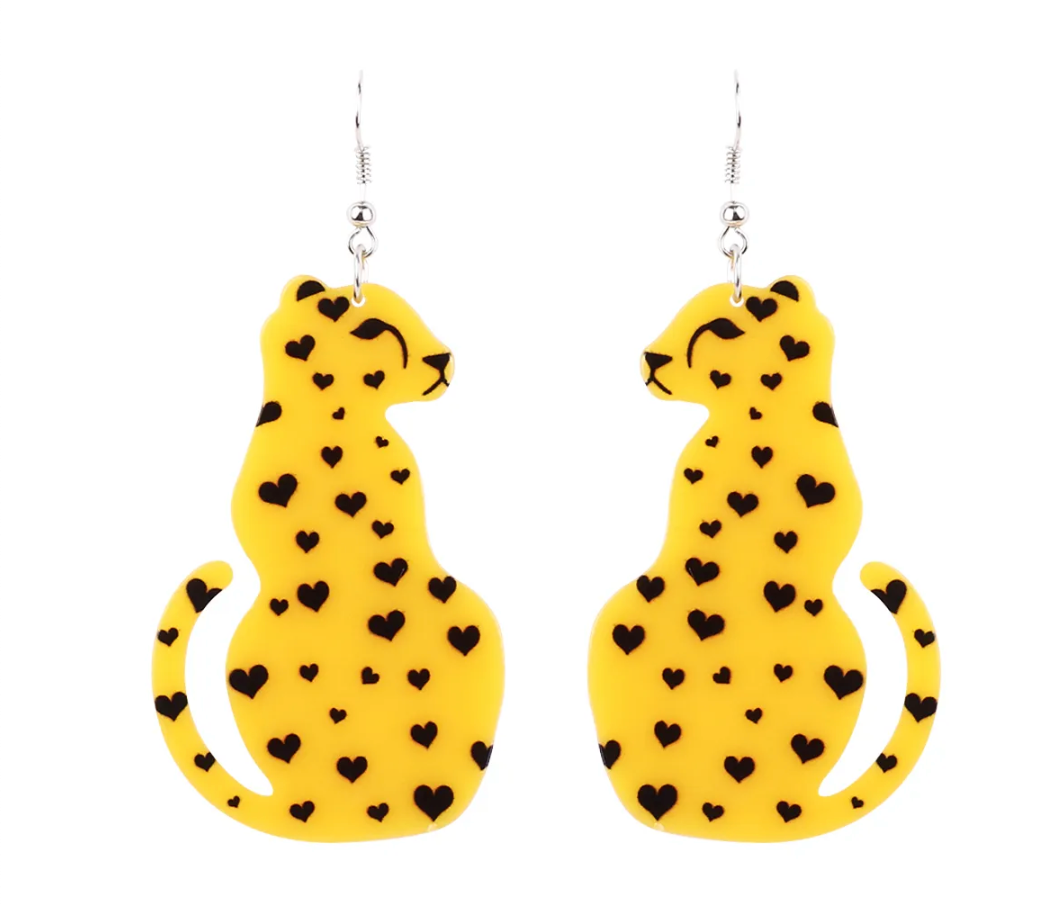 Ch-Ch-Ch-Cheetah Spotted Heart Earrings