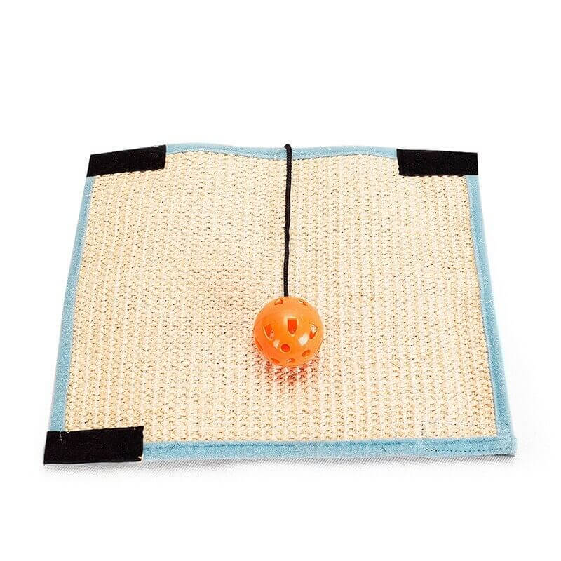 Portable cat scratching mat and furniture protector (blond sisal).