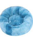 Blue tie-dye donut cat/dog bed.