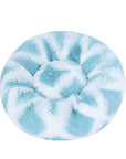 Blue and white marble plush cat/dog bed.