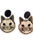 Ready For My Close Up Cat Face Earrings