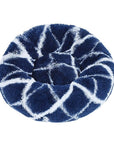 Navy and white marble plush cat/dog bed.