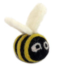 Organic wool bee cat toy.