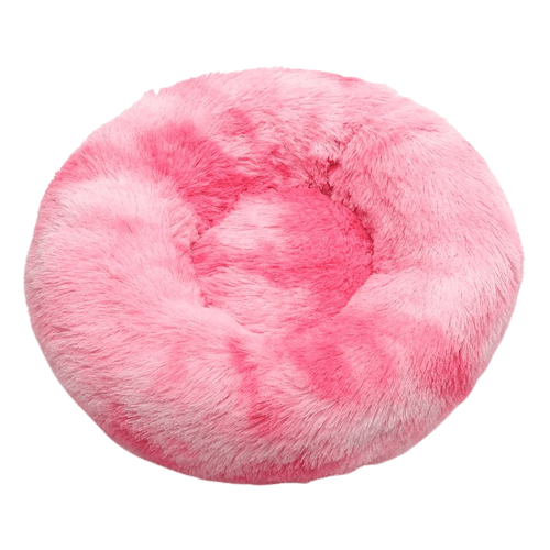 Pink tie-dye donut cat/dog bed.