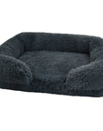Plush charcoal daydreamer deep sleeper cat/dog bed with padded foam interior.