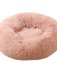 Blush donut plush cat/dog bed.
