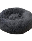 Charcoal donut plush cat/dog bed.