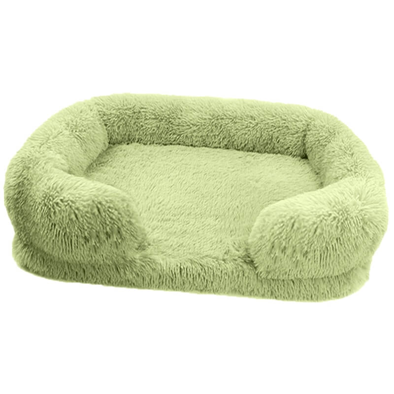 Plush green daydreamer deep sleeper cat/dog bed with padded foam interior.
