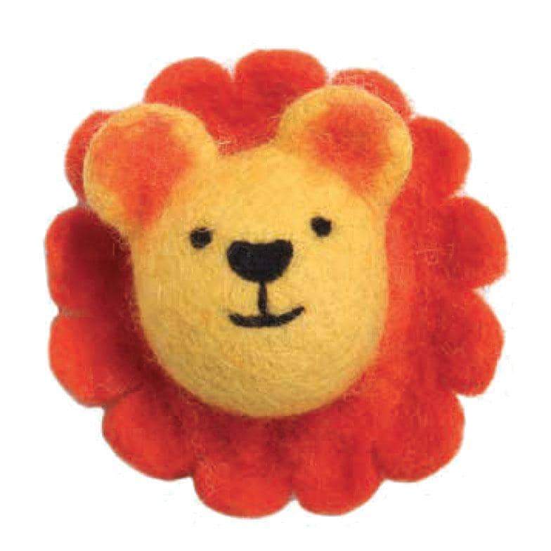 Organic wool lion cat and dog toy.